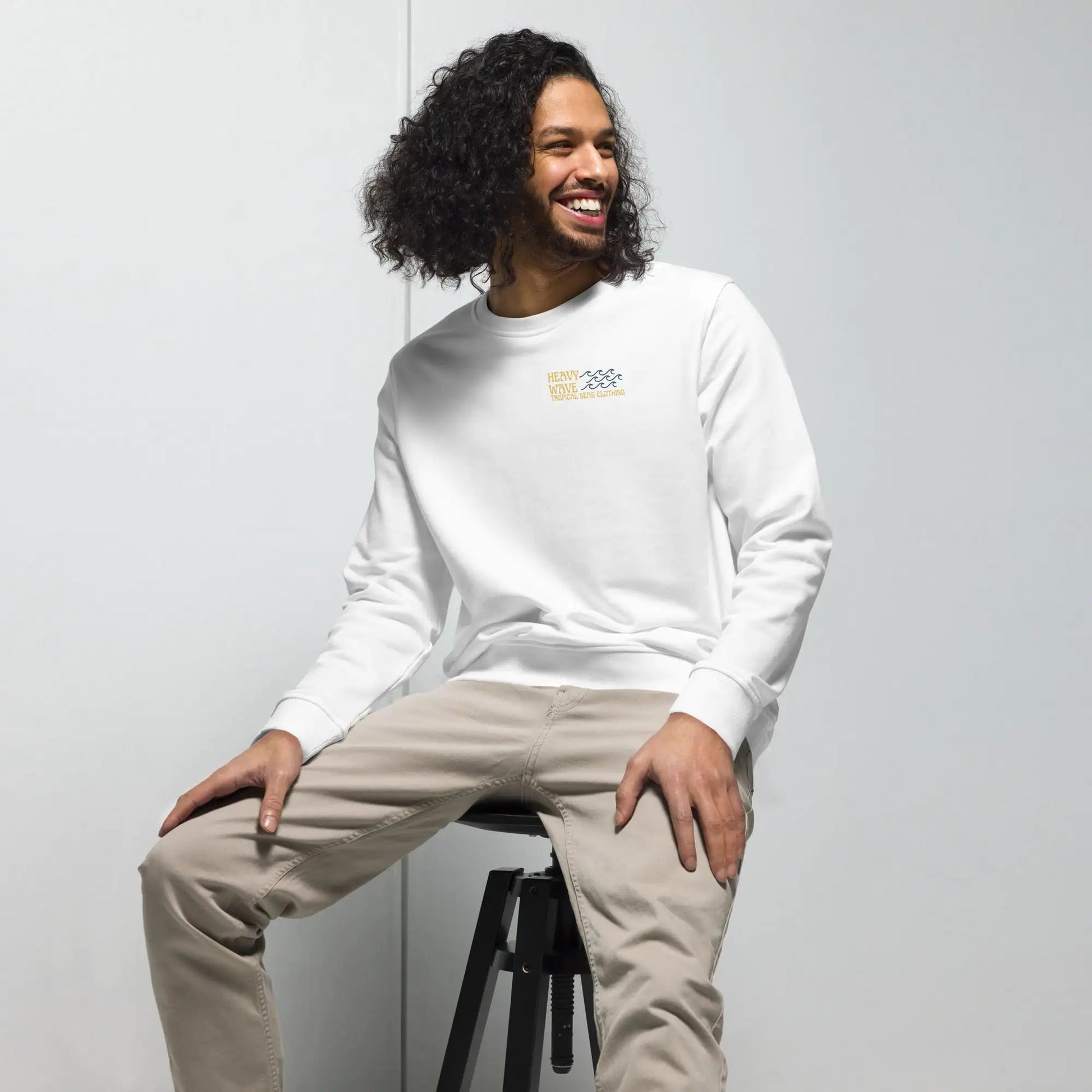 Men's Heavy Wave Energy Organic Sweatshirt WEM Support (www.WEM.support)