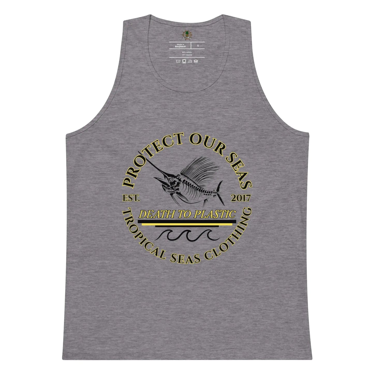 Men’s Premium Death to Plastic Tank Top WEM Support (www.WEM.support)