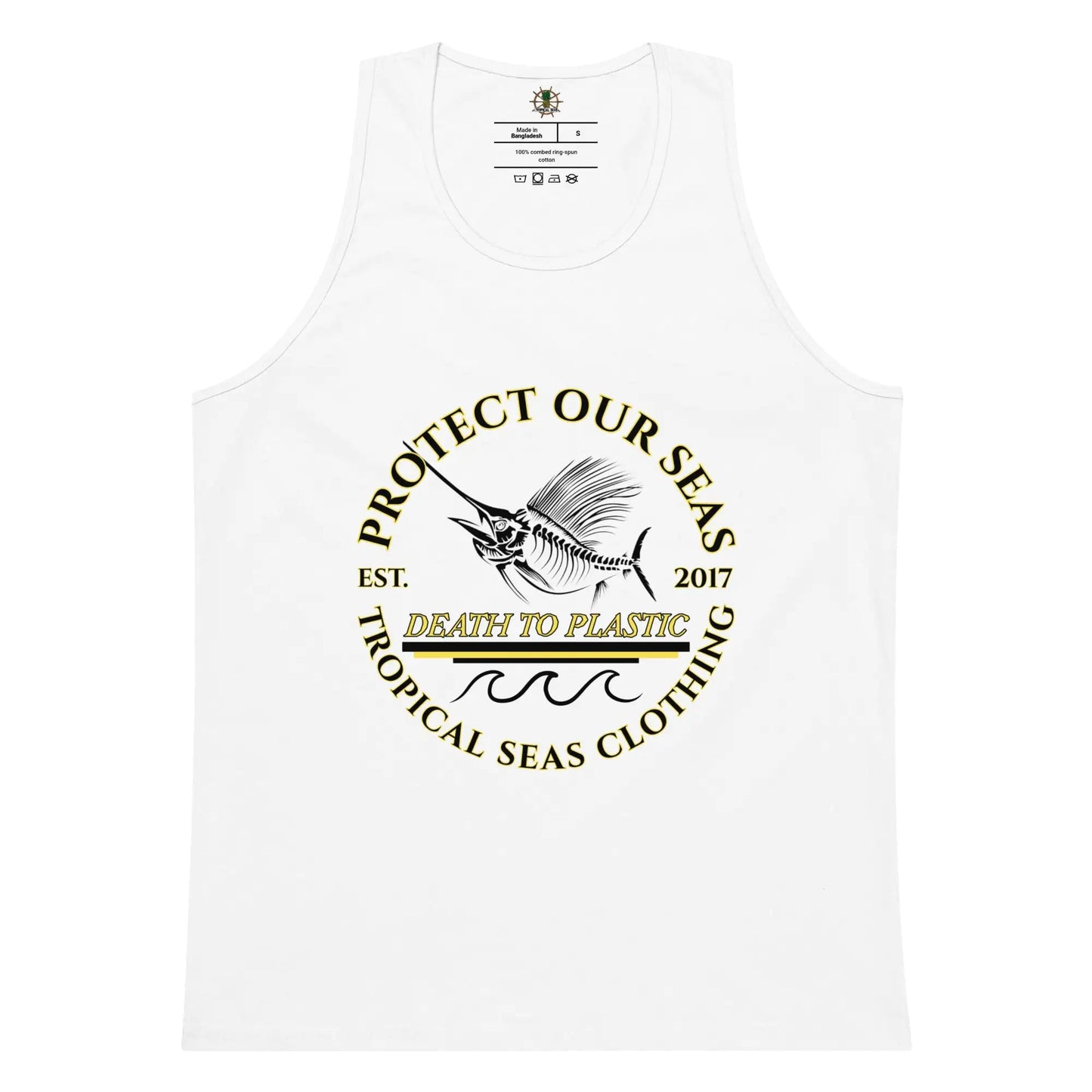 Men’s Premium Death to Plastic Tank Top WEM Support (www.WEM.support)