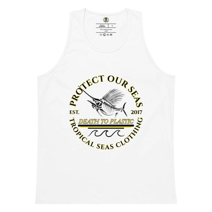 Men’s Premium Death to Plastic Tank Top WEM Support (www.WEM.support)