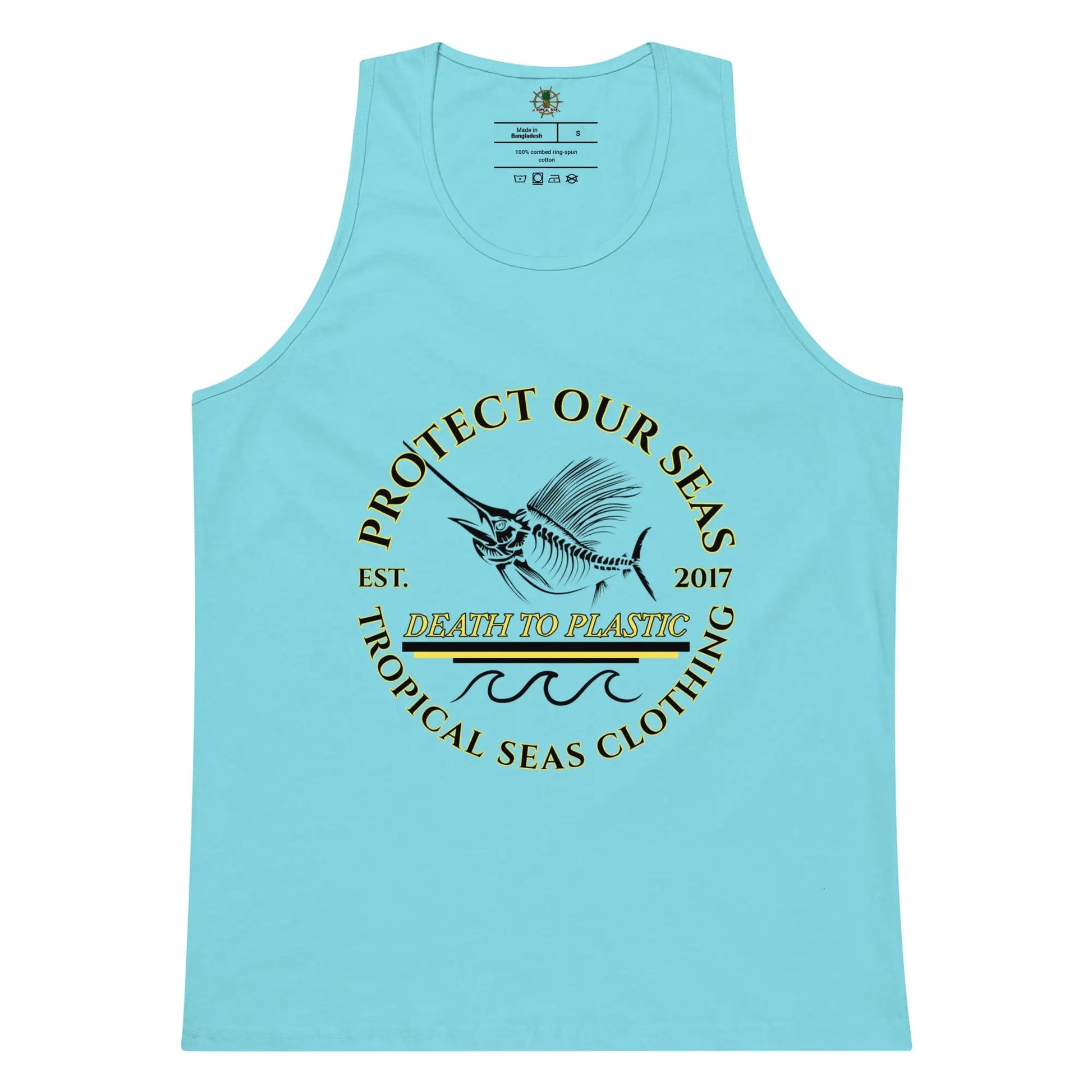 Men’s Premium Death to Plastic Tank Top WEM Support (www.WEM.support)