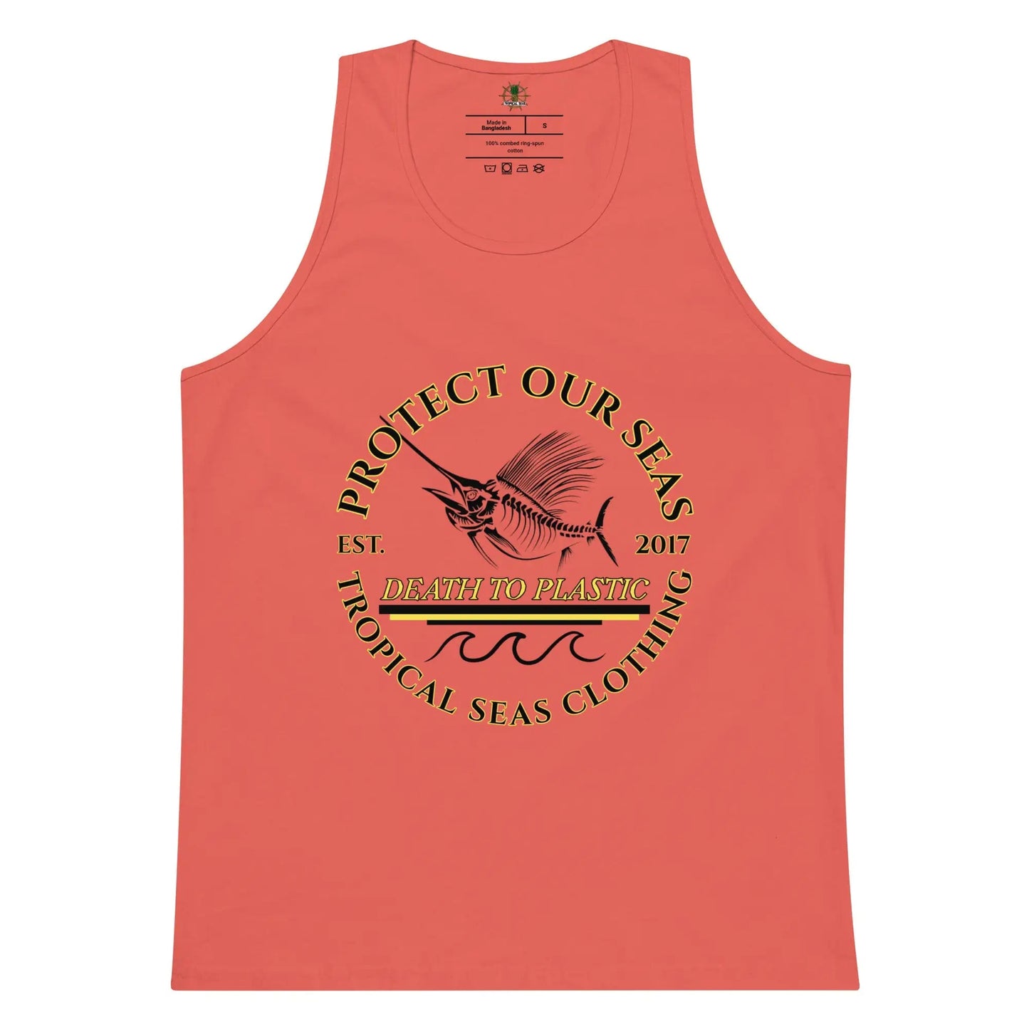 Men’s Premium Death to Plastic Tank Top WEM Support (www.WEM.support)