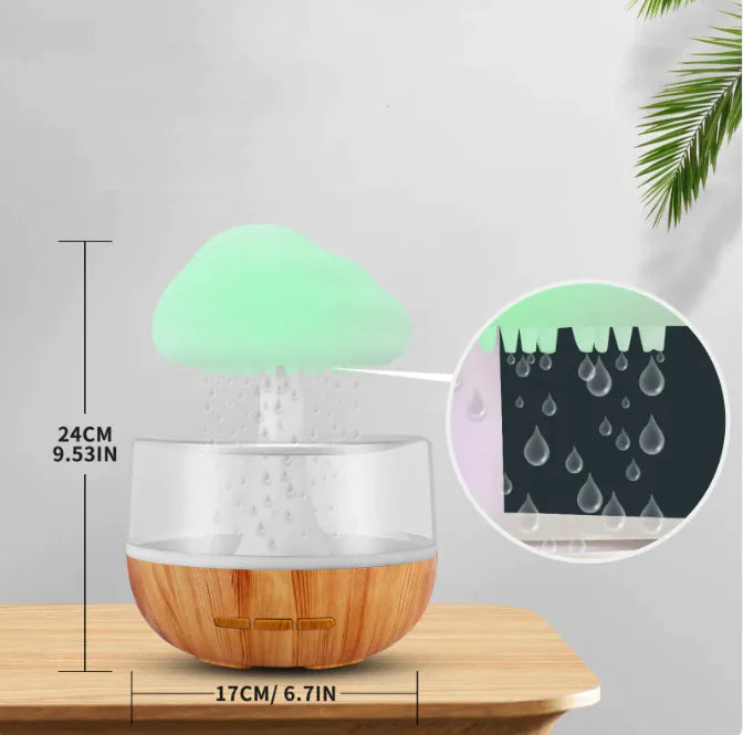 Raining Cloud Humidifier With Night Light Aromatherapy Essential Oil Diffuser Micro Humidifier WEM Support (www.WEM.support)