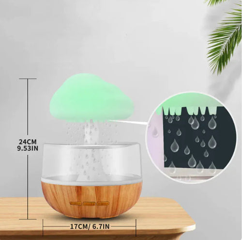 Raining Cloud Humidifier With Night Light Aromatherapy Essential Oil Diffuser Micro Humidifier WEM Support (www.WEM.support)