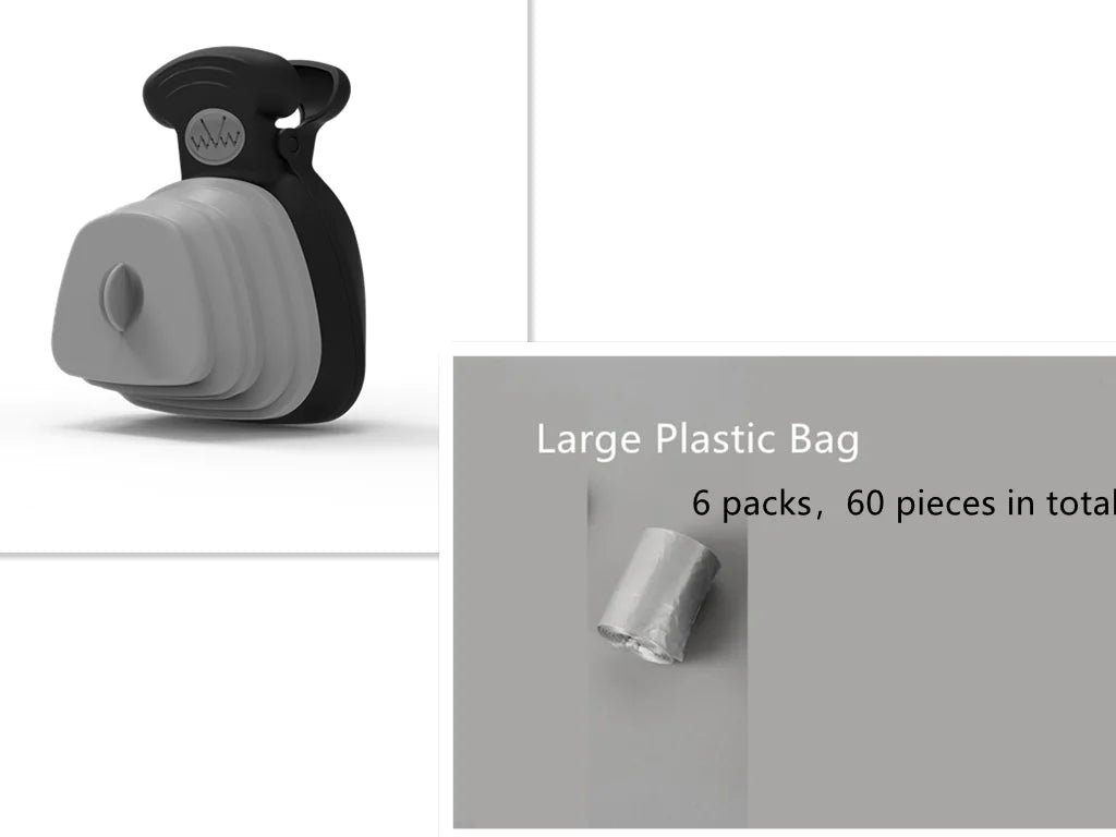 Pet Dog Poop Bag Dispenser with Foldable Poop Scoop WEM Support (www.WEM.support)