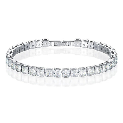 Clear Square Cubic Zirconia Tennis Bracelet WEM Support (www.WEM.support)
