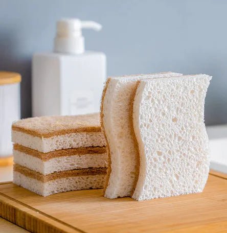 Wooden Paddle Dish Cotton Sponge - Catch Cards