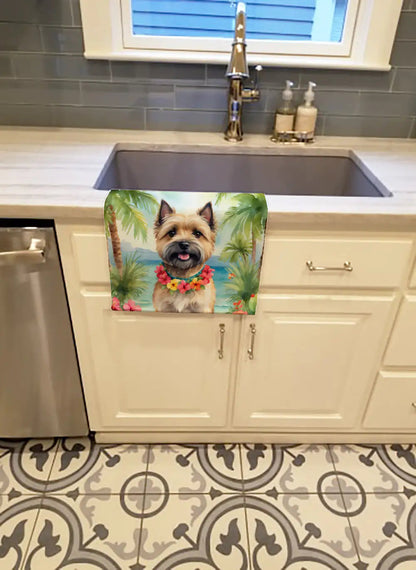 Cairn Terrier Luau Kitchen Towel WEM Support (www.WEM.support)
