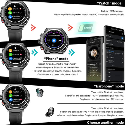Smart Watch with Earbuds WEM Support (www.WEM.support)