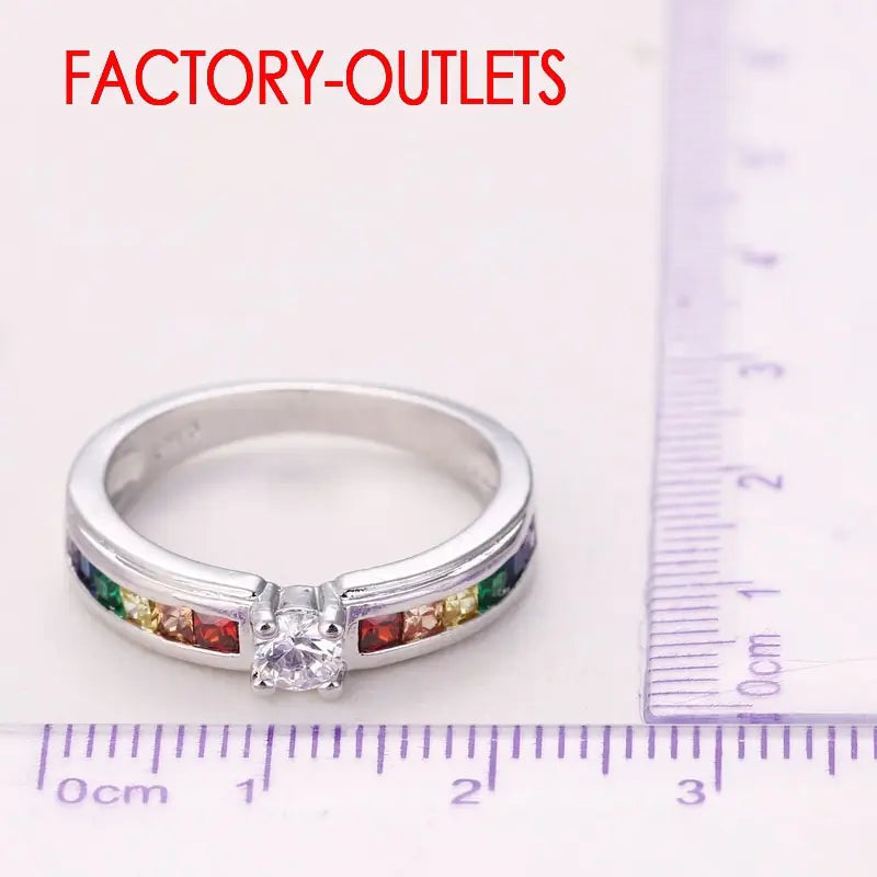 Colorful Cubic Zirconia Women Engagement Ring WEM Support (www.WEM.support)