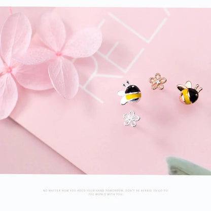 Bee and Flower Variation Earrings WEM Support (www.WEM.support)