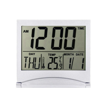 Digital Travel Alarm Clock Foldable Temperature LCD Clock Compact Desk Timer New WEM Support (www.WEM.support)