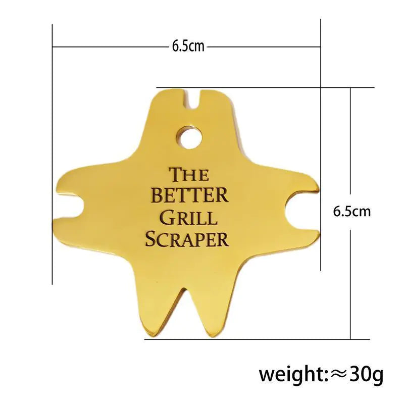 Stainless steel barbecue scraper WEM Support (www.WEM.support)
