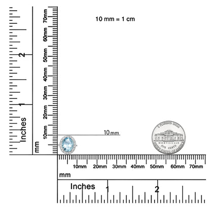 Bracelet Bolo Réglable en Argent Sterling .925 avec Topaze Bleue Ovale de 10x8mm et Diamants Accent, Lariat de 4” à 10” (Couleur H-I, Clarté SI1-SI2) WEM Support (www.WEM.support)