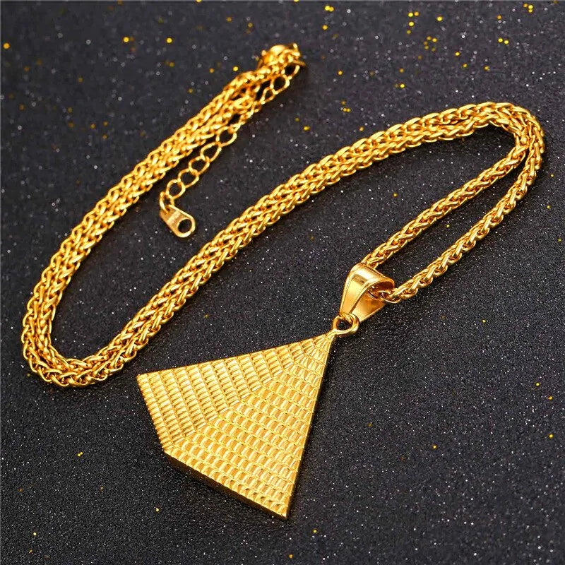 Egyptian Pyramid Pendant Charm Necklace WEM Support (www.WEM.support)