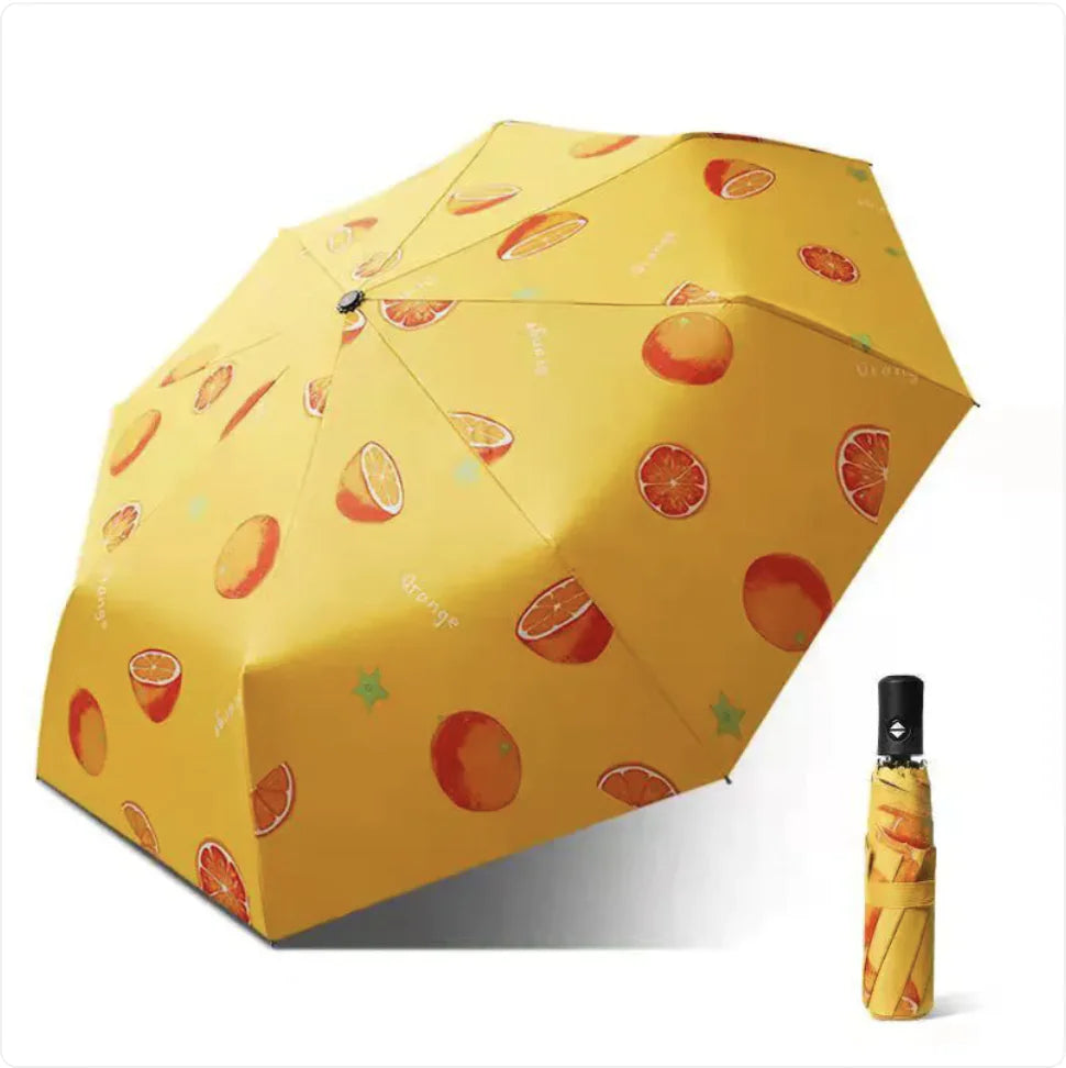 Black Folding Automatic Umbrella – UV Protection