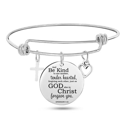 Stainless Steel Christian Charm Bracelet WEM Support (www.WEM.support)
