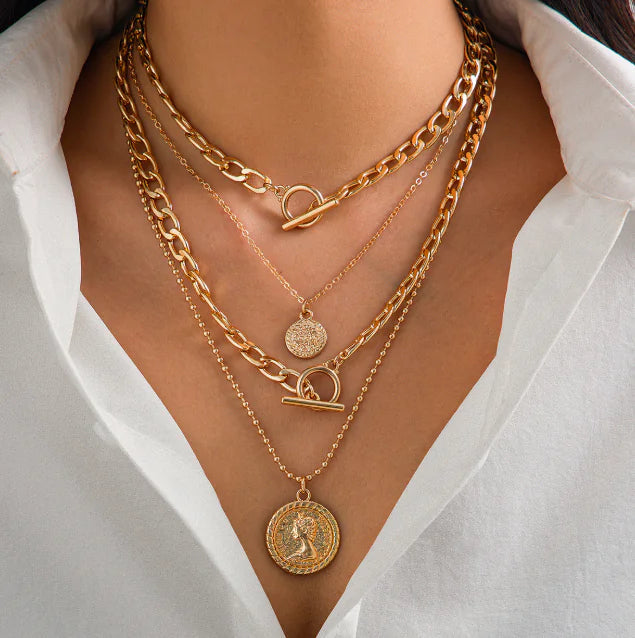 Electroplated Zinc Alloy Necklace Set HejK.com