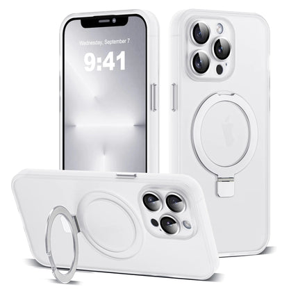 for iPhone 11 Case with Magnetic Invisible Ring Stand [Full Camera Lens Protection] [Compatible with Mag-Safe] Military-Grade Drop Matte Translucent Slim Phone Cases for iPhone 11 6.1", Pink