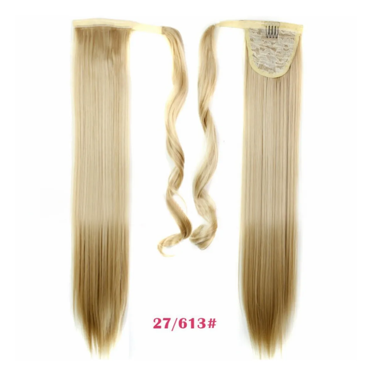 Synthetic Long Straight Wrap Around Hair Extension WEM Support (www.WEM.support)