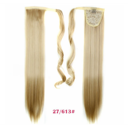 Synthetic Long Straight Wrap Around Hair Extension WEM Support (www.WEM.support)