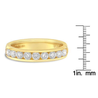 18K Yellow Gold Diamond Wedding Band Ring (1 Cttw, H-I Color, SI2-I1 Clarity) WEM Support (www.WEM.support)