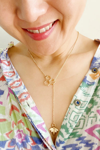 Bee With Me Necklace, Gold WEM Support (www.WEM.support)