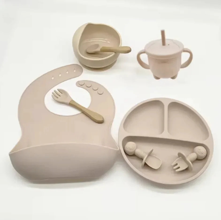Conjunto de Talheres de Silicone para Alimentação de Bebês