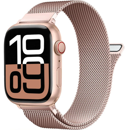 Patented Milanese Loop Compatible with Apple Watch Band 46mm 44mm 45mm 49mm 38mm 40mm 41mm 42mm for Women Men, Magnetic Stainless Steel Clasp for iWatch Bands Series SE 10 9 8 7 6 5 4 3 Ultra 2 1 HejK.com