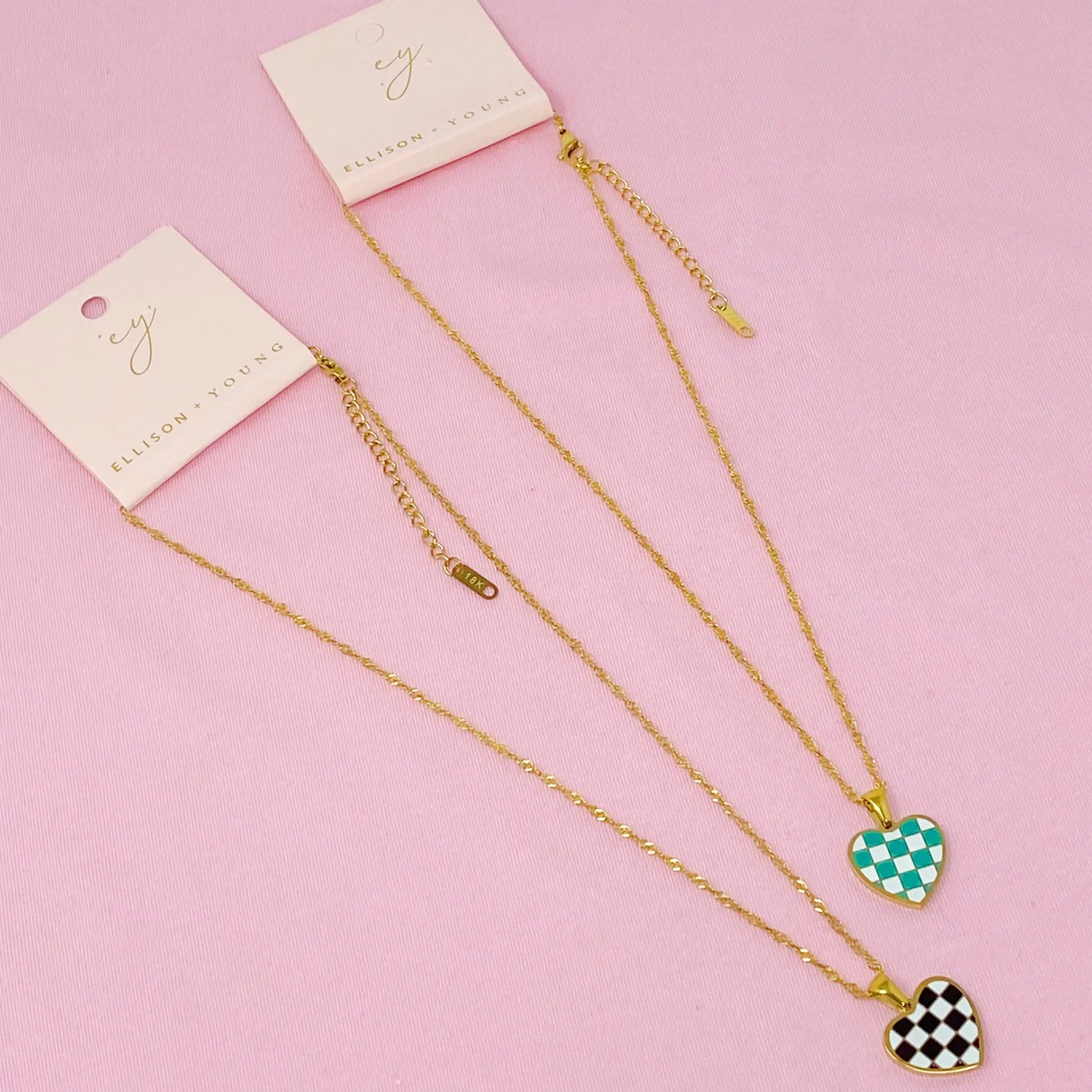 Checkered Heart Necklace WEM Support (www.WEM.support)