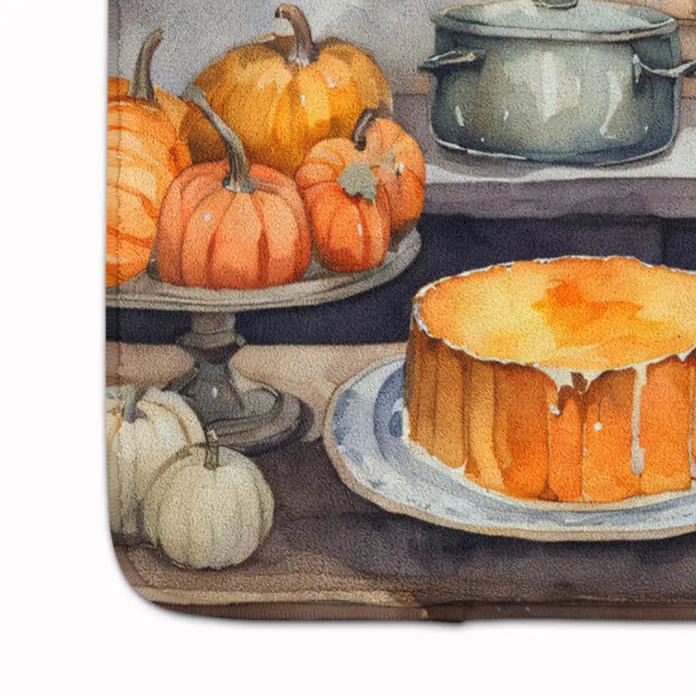 Border Terrier Fall Kitchen Pumpkins Memory Foam Kitchen Mat WEM Support (www.WEM.support)