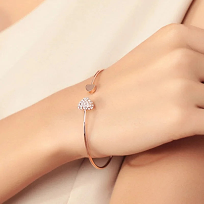 Crystal Double Heart Bracelet WEM Support (www.WEM.support)