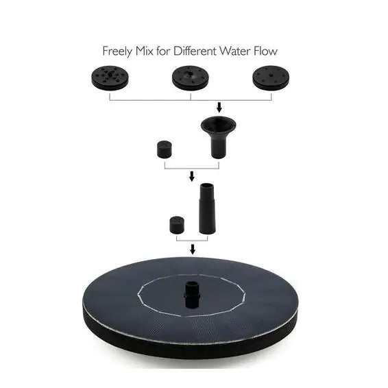 Solar Water Mercury Garden Miniature Floating Fountain WEM Support (www.WEM.support)