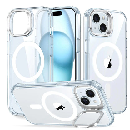 ESR for iPhone 15 Plus Case, Compatible with MagSafe, Military-Grade Protective Case, Built-in Stash Stand Phone Case, Scratch-Resistant Back Cover, Classic Series, Clear