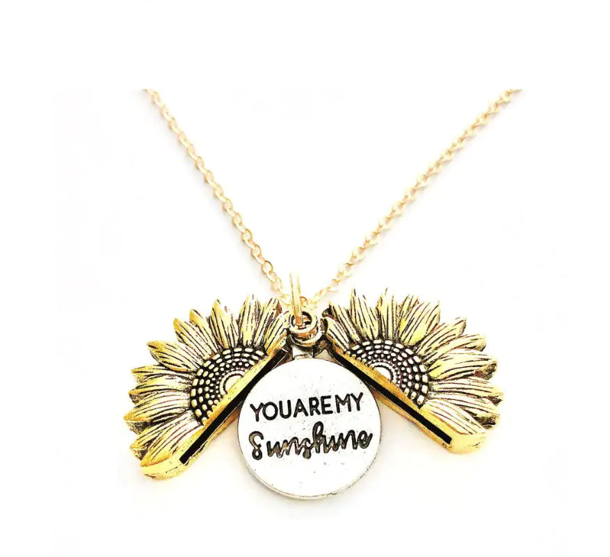 Sunflower Double Lettering Necklace WEM Support (www.WEM.support)
