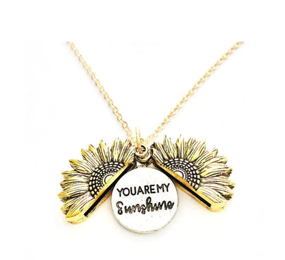 Sunflower Double Lettering Necklace WEM Support (www.WEM.support)