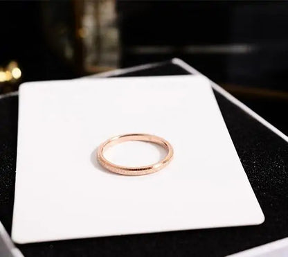 Rose Gold Color Frosted Finger Ring WEM Support (www.WEM.support)