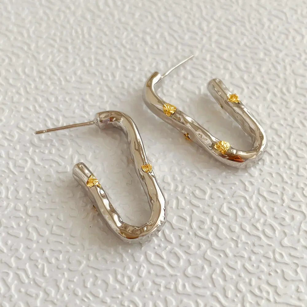 Geometric U-Shaped Stud Earrings WEM Support (www.WEM.support)