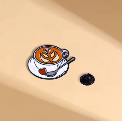 Cat & Coffee Enamel Pin Set WEM Support (www.WEM.support)