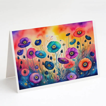 Anemones in Color Greeting Cards Pack of 8 WEM Support (www.WEM.support)