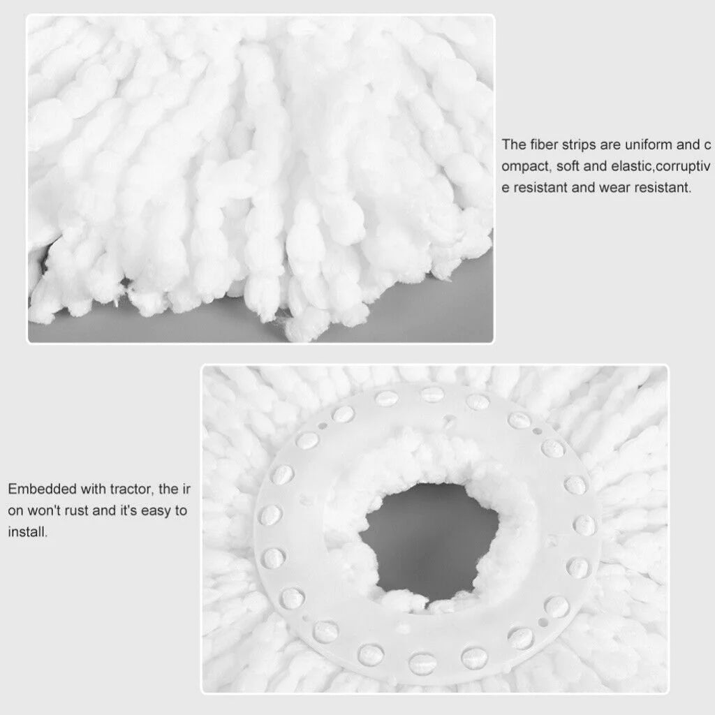 6 Pack Replacement Microfiber Mop Head Refill 360° Spin Easy Cleaning For Mop WEM Support (www.WEM.support)