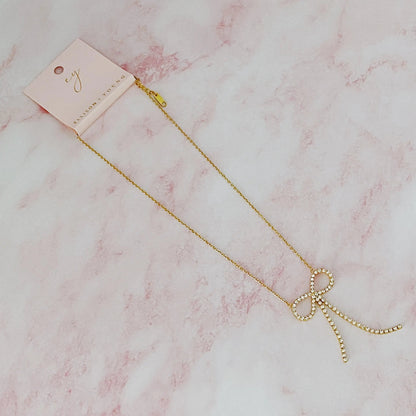 Adorable Shine Bow Necklace WEM Support (www.WEM.support)