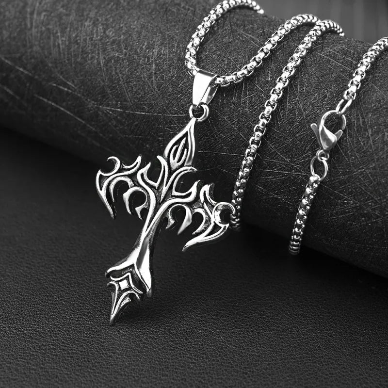 Cross Amulet Stainless Steel Pendant WEM Support (www.WEM.support)