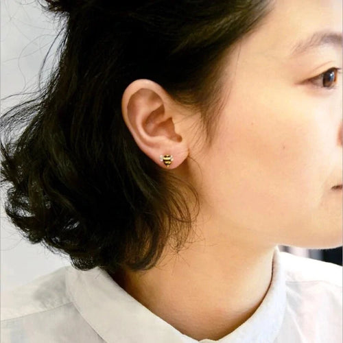 Silver Bee Earrings WEM Support (www.WEM.support)