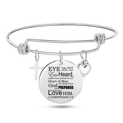 Stainless Steel Christian Charm Bracelet WEM Support (www.WEM.support)