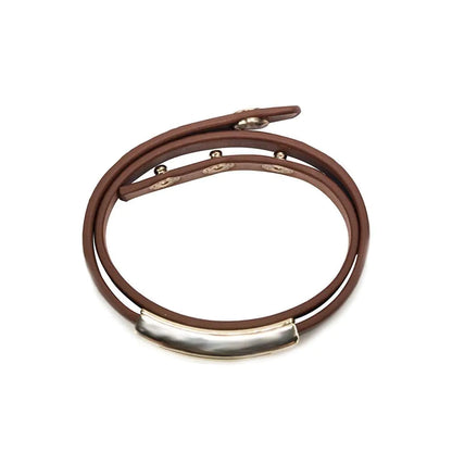 Buckled Leather Bracelet- Sienna WEM Support (www.WEM.support)