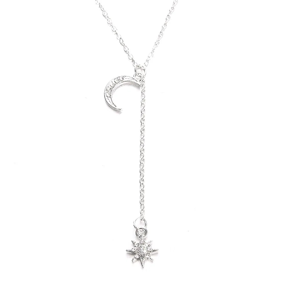 Crystal Moon Star Necklace WEM Support (www.WEM.support)