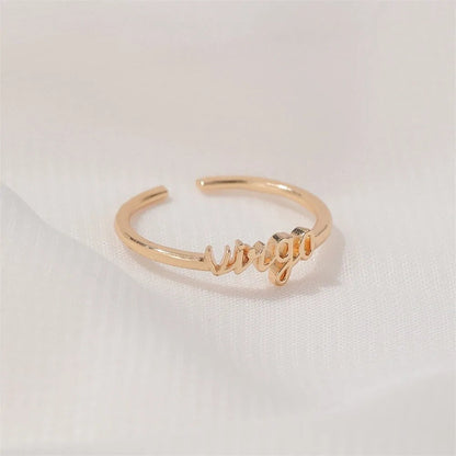 Thin Open Gold Zodiac Rings WEM Support (www.WEM.support)