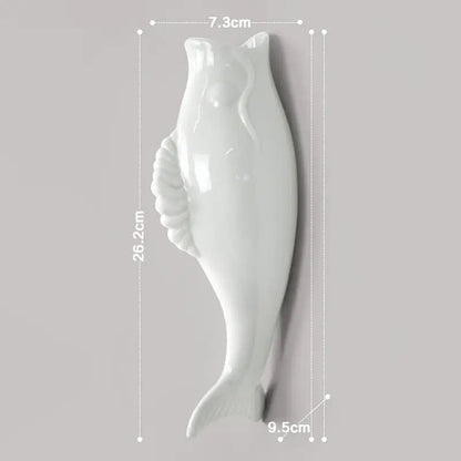 Simple Modern Creative Wall Ceramic Goldfish Vase Restaurant Mural Wall Hanging Three-Dimensional Wall Decoration Wholesale WEM Support (www.WEM.support)