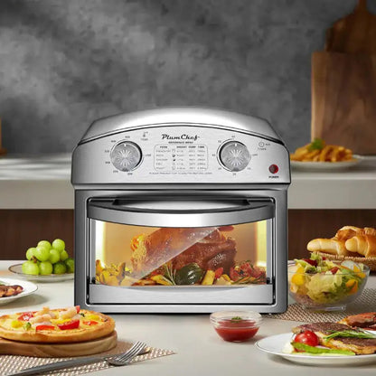 Stainless Steel 12 Liter Air Fryer With Dual Knob Control WEM Support (www.WEM.support)